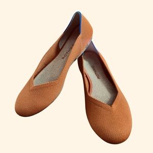 Rothy’s Brandy Round Toe Flats in Burnt Orange